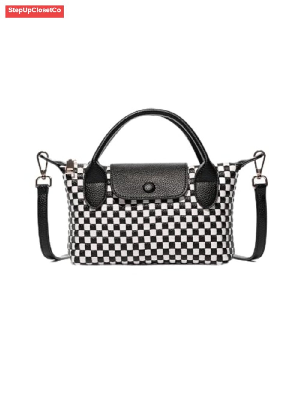 Woven Vegan Leather Crossbody Bag Y2K Mini Shoulder Purse Dumpling Tote - Picture 1 of 6
